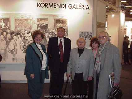 Körmendi Anna, Csák Máté, Szabó Zoltán festőművész, és felesége, valamint Mezei Ottó művészettörténész