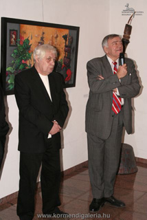 Dienes Gábor festőművész és Csák Máté a kiállítás megnyitóján
